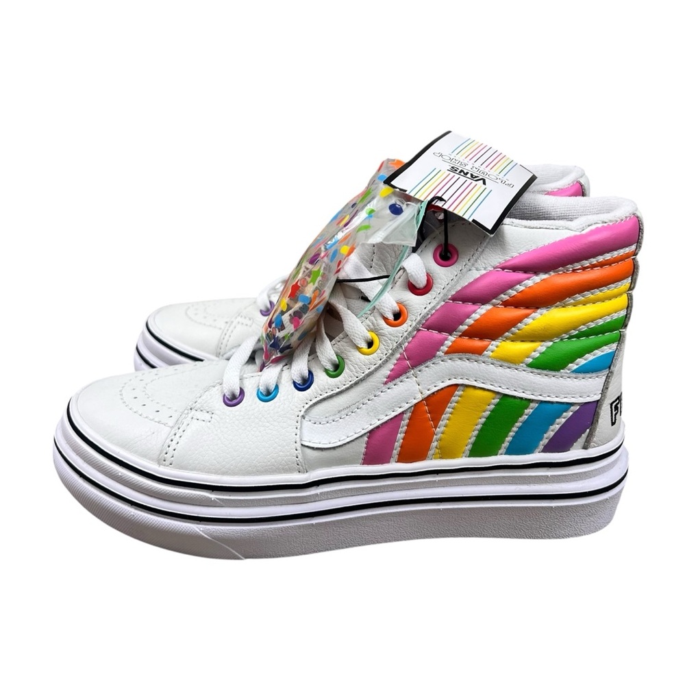 Vans x FLOUR SHOP NEW Super ComfyCush Sk8-Hi Rainbow shoes - Picture 4 of 10